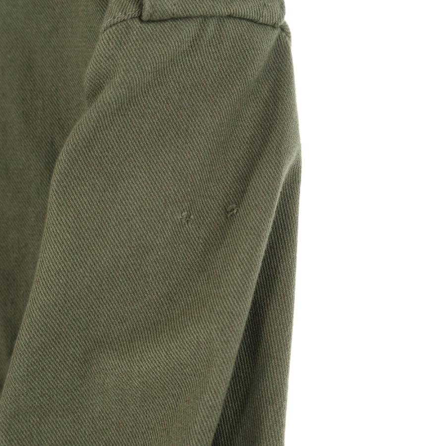 24SS Celine 銀ボタン ノーカラー ミリタリージャケット 48 CELINE（セリーヌ） 24SS SAHARIENNE JACKET ロゴワッペン