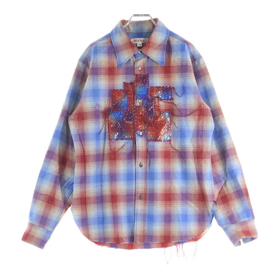 美品　masu 22aw RAINBOW DUST SHIRT 46 MASU エムエーエスユー 22AW RAINBOW DUST SHIRT スパンコール