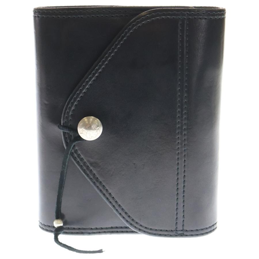 goro's（ゴローズ） コンチョ付き サドルレザー 手帳カバー ブラック