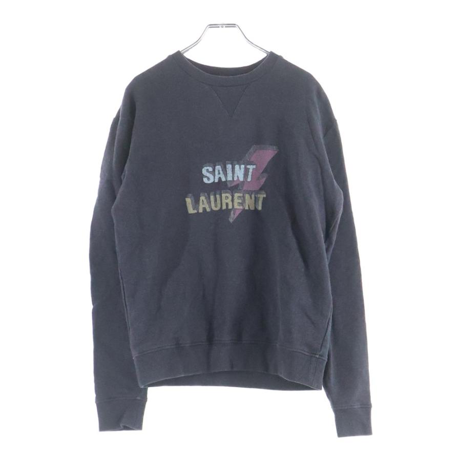 SAINT LAURENT PARIS サンローランパリ フロント ロゴプリント クルー