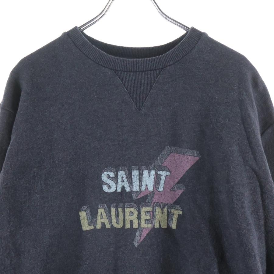 SAINT LAURENT PARIS サンローランパリ フロント ロゴプリント クルー