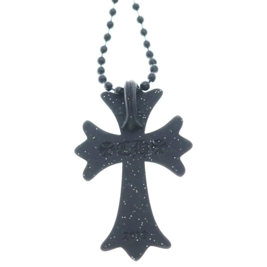 【正規店購入】クロムハーツ ラバー CHクロス ネックレス ブラック 巾着付き CHROME HEARTS（クロムハーツ） RUBBER SMALL CH CROSS ラバー ラメCH
