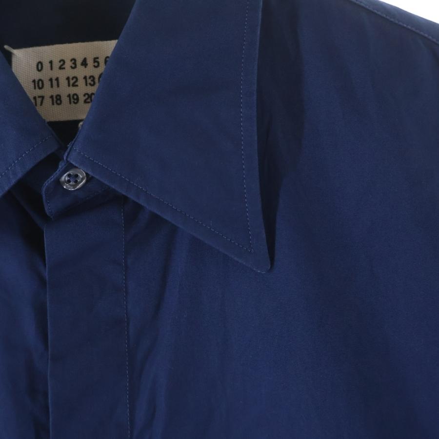 f*9様 メゾンマルタンマルジェラ 製品染めポプリンシャツ 濃紺44 Maison Martin Margiela メゾンマルタンマルジェラ 21SS 比翼ボタン