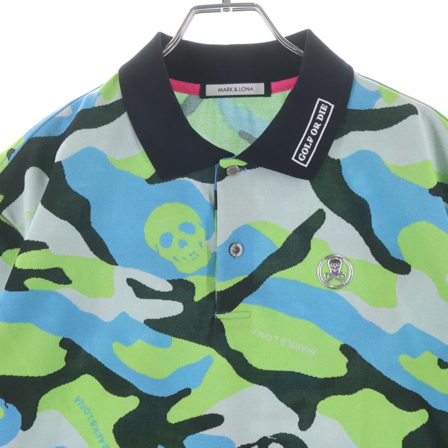 MARK&LONA（マークアンドロナ） 21SS Gauge Polo カモフラ スカル総柄