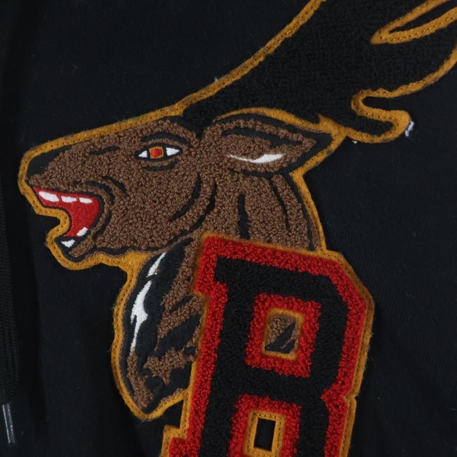 BURBERRY バーバリー Carson Varsity Aoolique cotton hoodie フロント刺繍 プルオーバー スウェットパーカー フーディー ブラック 8036911 BURBERRY（バーバリー） Carson Varsity Aoolique cotton hoodie
