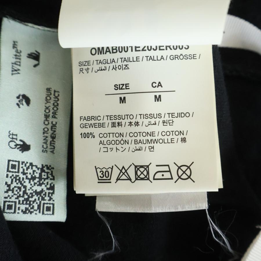 【人気デザイン】オフホワイト クロスアロー ビッグロゴ バックロゴ 長袖 M 黒 OFF-WHITE オフホワイト 20AW マーカーアローロゴプリント クルー