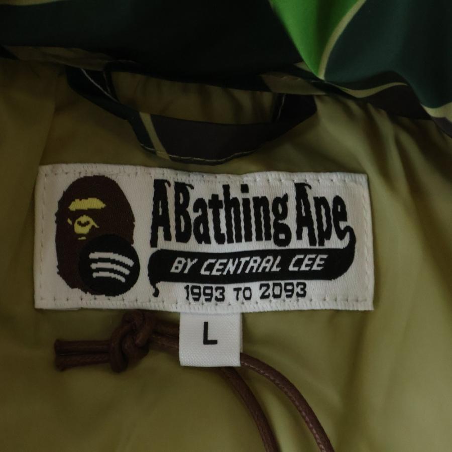 アベイシングエイプ BAPE X SPOTIFY BY CENTRAL CEE CAMO PUFFER JACKET カモフラ ダウン ジャケット グリーン 0ZXJKM908411Pの画像