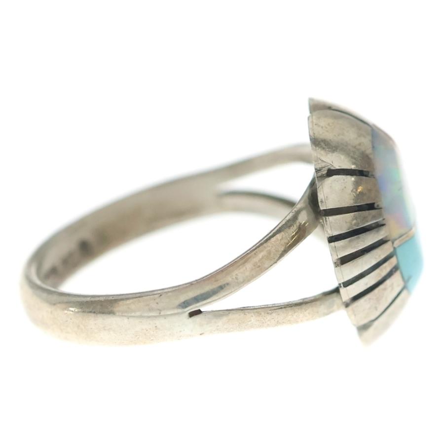 ナバホ　インディアンジュエリー　シルバー925インレイリング　チェスターベナリー Indian Jewelry インディアンジュエリー NAVAJO Chester Benally