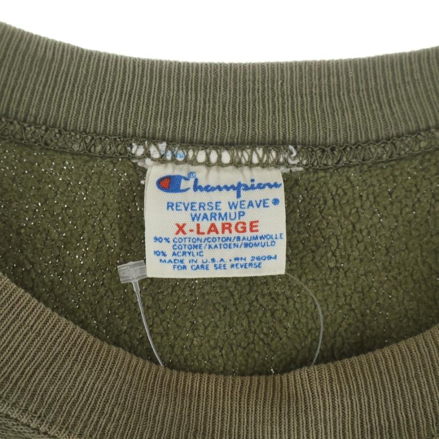 CHAMPION チャンピオン 80s VINTAGE REVERSE WEAVE リバースウィーブ BRITGHES 刺繍入り スウェット カーキ_7