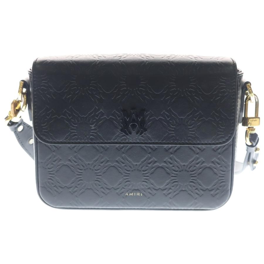 AMIRI アミリ MA Quad Leather Cross body Bag エンボスロゴ クアッド レザー クロスボディバッグ ブラック AMBGSO1012 AMIRI（アミリ） MA Quad Leather Cross body Bag エンボスロゴ
