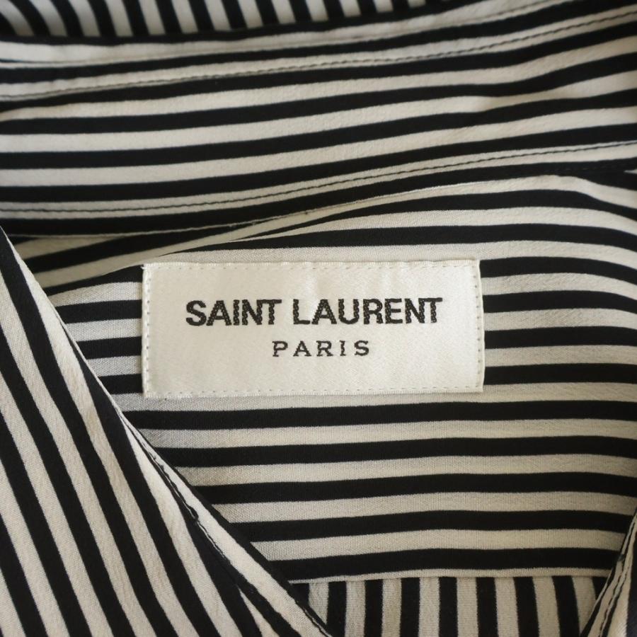 SAINT LAURENT PARIS サンローランパリ Stripe Silk Shirt ストライプ