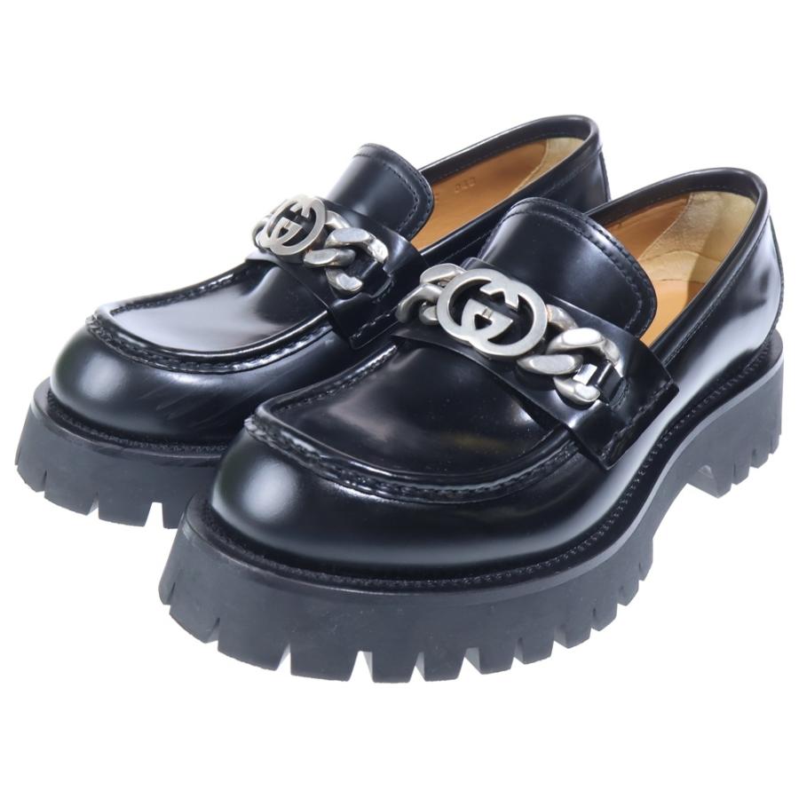 GUCCI（グッチ） インターロッキングGチェーン レザー ローファー