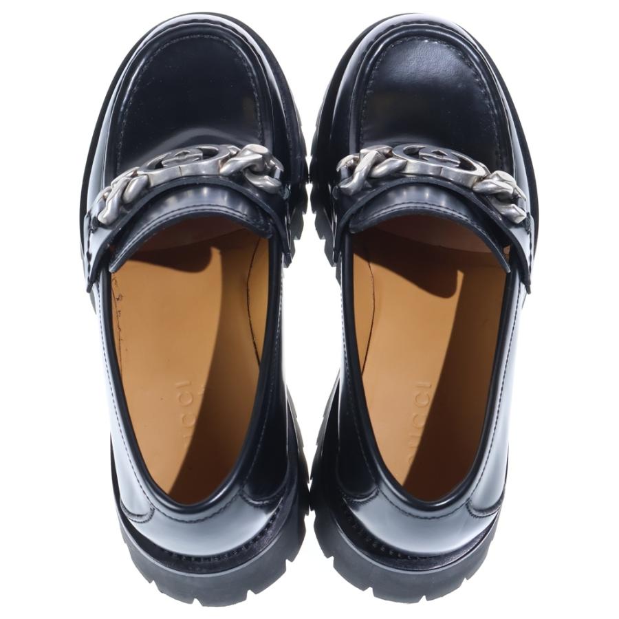 GUCCI（グッチ） インターロッキングGチェーン レザー ローファー 