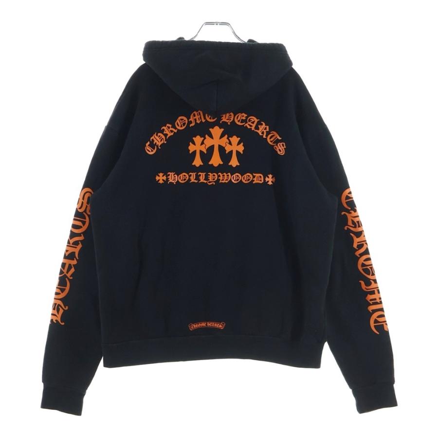 CHROME HEARTS クロムハーツ KING TACO 3 CEMETERY HD PLVR キングタコ 3セメタリー プリントロゴ スウェットプルオーバーパーカー ブラック/オレンジ CHROME HEARTS（クロムハーツ） KING TACO 3 CEMETERY HD PLVR