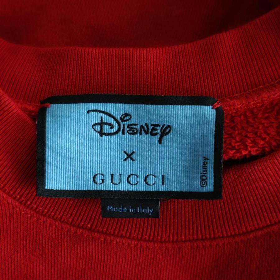 GUCCI グッチ × DISNEY ドナルドダッグ 刺繍 クルーネックスウェットトレーナー レッド 617964 XJDC1 GUCCI（グッチ） × DISNEY ドナルドダッグ 刺繍 クルーネック