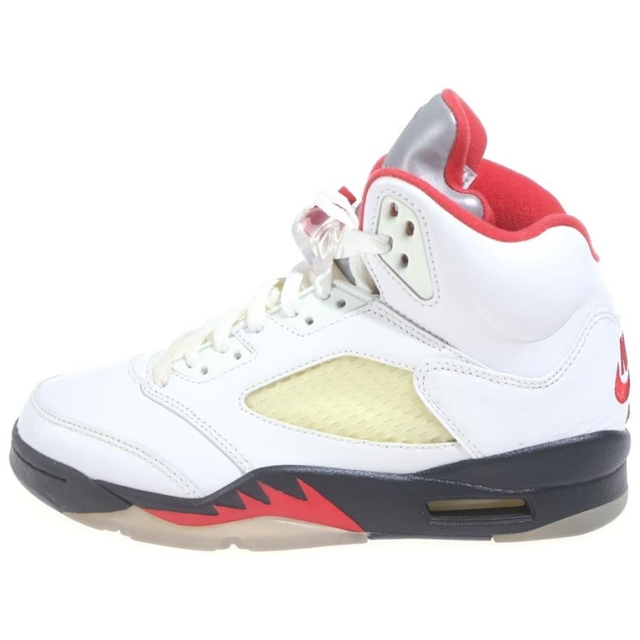 NIKE ナイキ AIR JORDAN 5 RETRO OG FIRE RED DA1911-102 エアジョーダン レトロ ファイアレッド ハイカットスニーカー ホワイト/レッド US7/25cm NIKE（ナイキ） AIR JORDAN 5 RETRO OG FIRE RED DA1911-102 エア