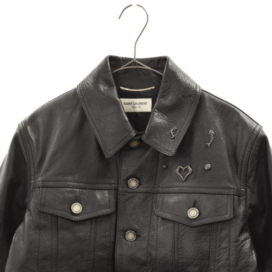 SAINT LAURENT PARIS (サンローランパリ) ピンバッジ付きカーフ SAINT LAURENT PARIS (サンローランパリ) ピンバッジ付きカーフ