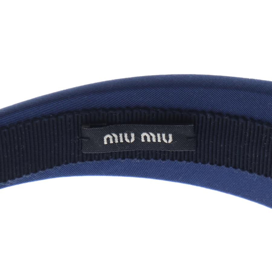 miumiu ミュウミュウ ロゴカチューシャ ネイビー ナイロン ヘア miumiu ミュウミュウ ロゴカチューシャ ネイビー ナイロン ヘア