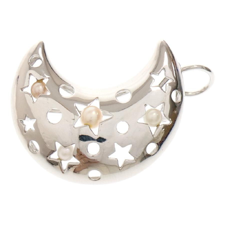 MIKIMOTO ミキモト パール ブローチ SV 7.9g シルバー 月 ムーン MIKIMOTO ミキモト パール ブローチ SV 7.9g シルバー 月 ムーン
