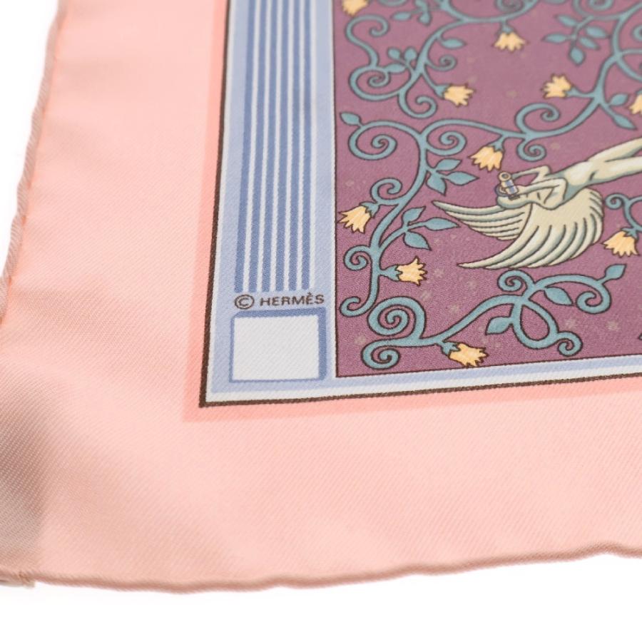 HERMES エルメス カレ45 世界地図モチーフ ピンク シルク スカーフ