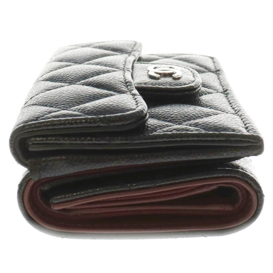 CHANEL シャネル マトラッセ 三つ折りコンパクトウォレット 黒 CHANEL シャネル マトラッセ 三つ折りコンパクトウォレット 黒