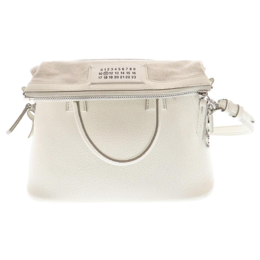 【美品】メゾンマルジェラ 5AC ミニ レザー 2WAYハンドバッグ ホワイト Maison Margiela（メゾンマルジェラ） クリアランス メゾン マルジェラ