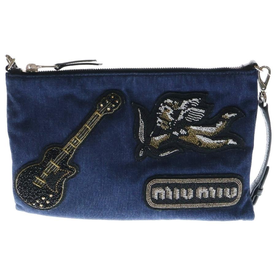 miumiu ミュウミュウ DENIM POP デニムポップ 2WAY ビーズ刺繍
