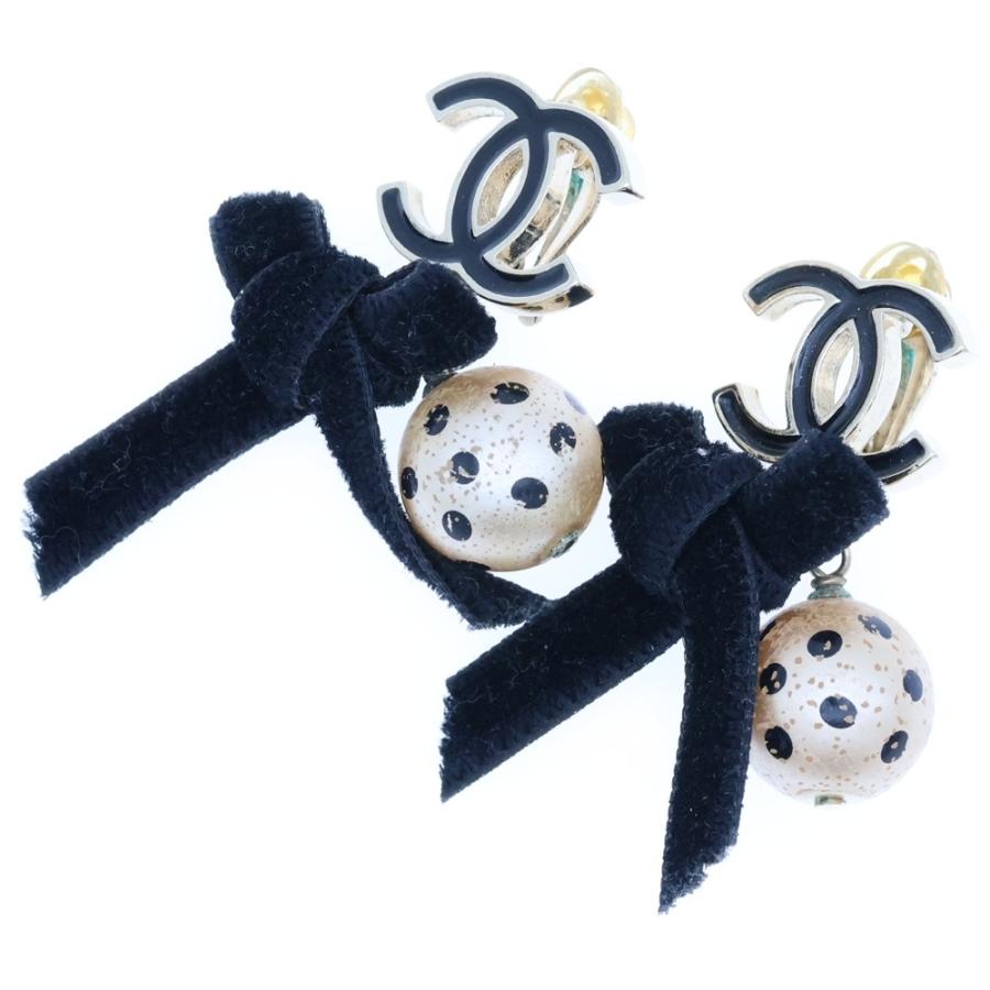 CHANEL（シャネル） ココマーク ドットパール リボン イヤリング 