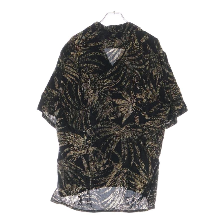 J5143 新品 サンローランパリ 総柄ハワイショートシャツ ブラック系 39 SAINT LAURENT PARIS サンローランパリ 21SS アロハシャツ ブラック