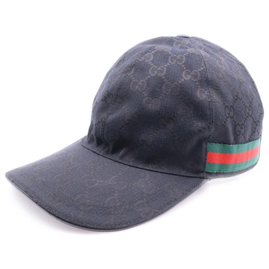 GUCCIキャップ GG柄 シェリーライン ベースボール帽子 メンズ レディース GUCCI（グッチ） GGキャンバス シェリーライン 6パネル ベースボール