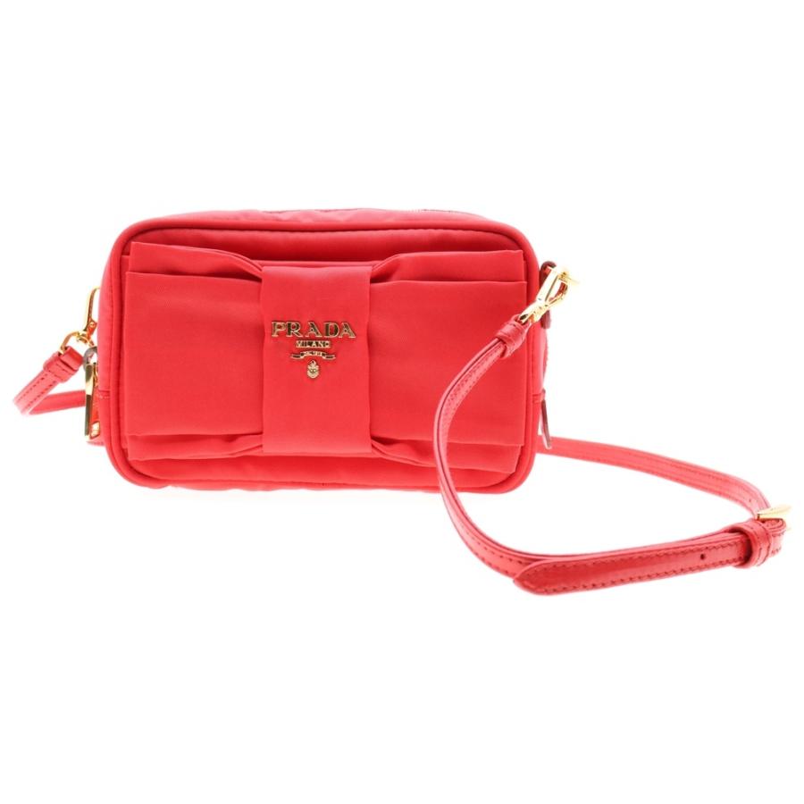 PRADA プラダ アクセサリーポーチ ショルダーバッグ ナイロン レッド PRADA プラダ アクセサリーポーチ ショルダーバッグ ナイロン レッド