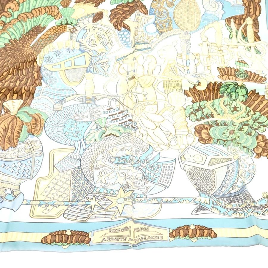 HERMES エルメス カレ90 羽飾りの騎兵兜 シルク スカーフ HERMES】エルメス『カレ90 羽飾りの騎兵兜』レディース スカーフ 1週間