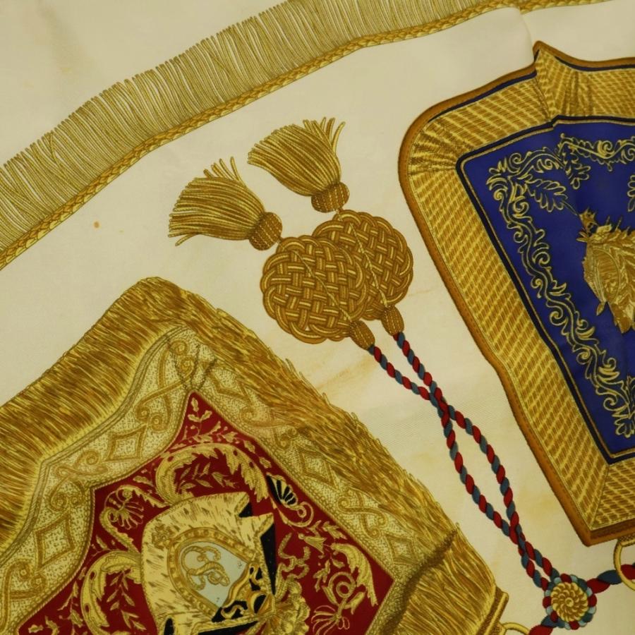 HERMES エルメス カレ90 シルク サーベル飾り袋 イエロー マルチカラー