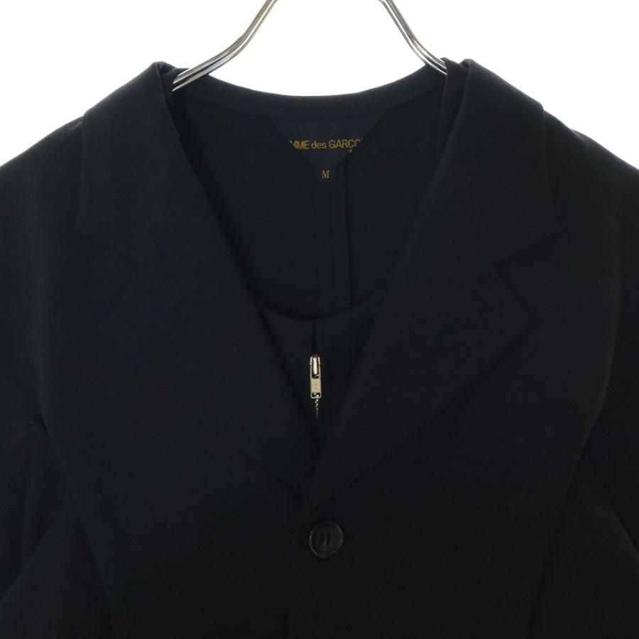 AD1990✨コムデギャルソン テーラードジャケット 総レース ブラック 黒 S COMME des GARCONS（コムデギャルソン） 90AW AD1990 変形 ジップ
