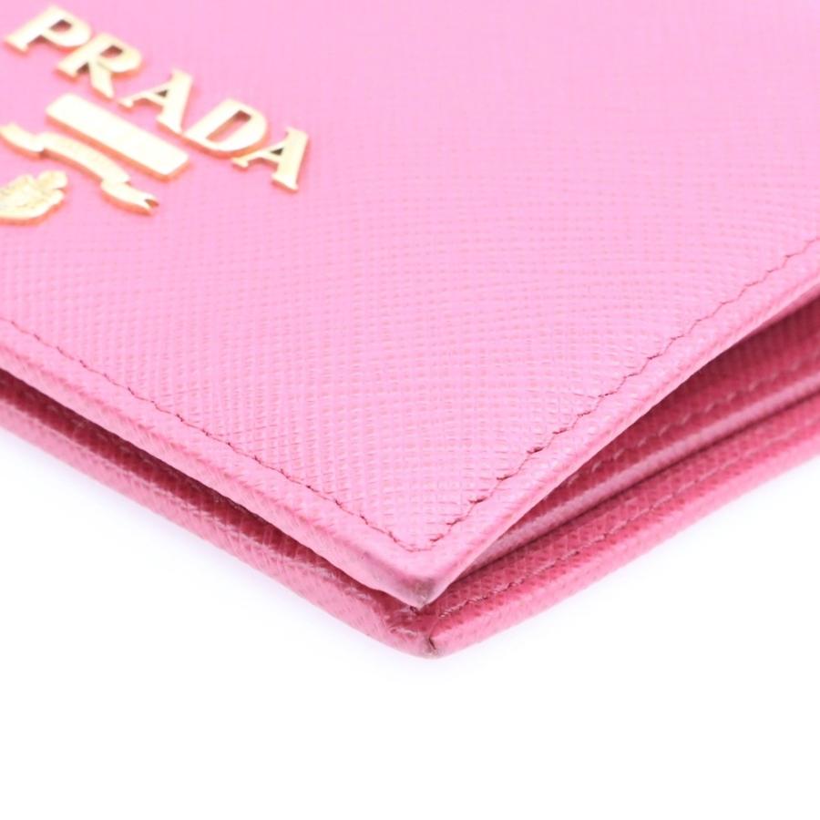 PRADA（プラダ） ロゴプレート サフィアーノレザー コンパクト 