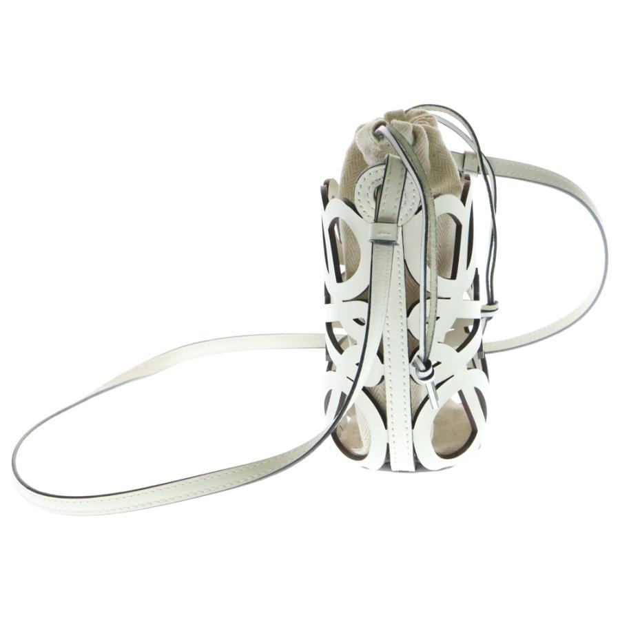 LOEWEロエベアナグラムカットアウトポケットミニバッグホワイト LOEWE（ロエベ） アナグラム カットアウトポケット ショルダーバッグ