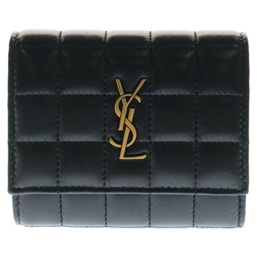 サンローランパリ カサンドラ マトラッセ 三つ折り財布 コンパクト  