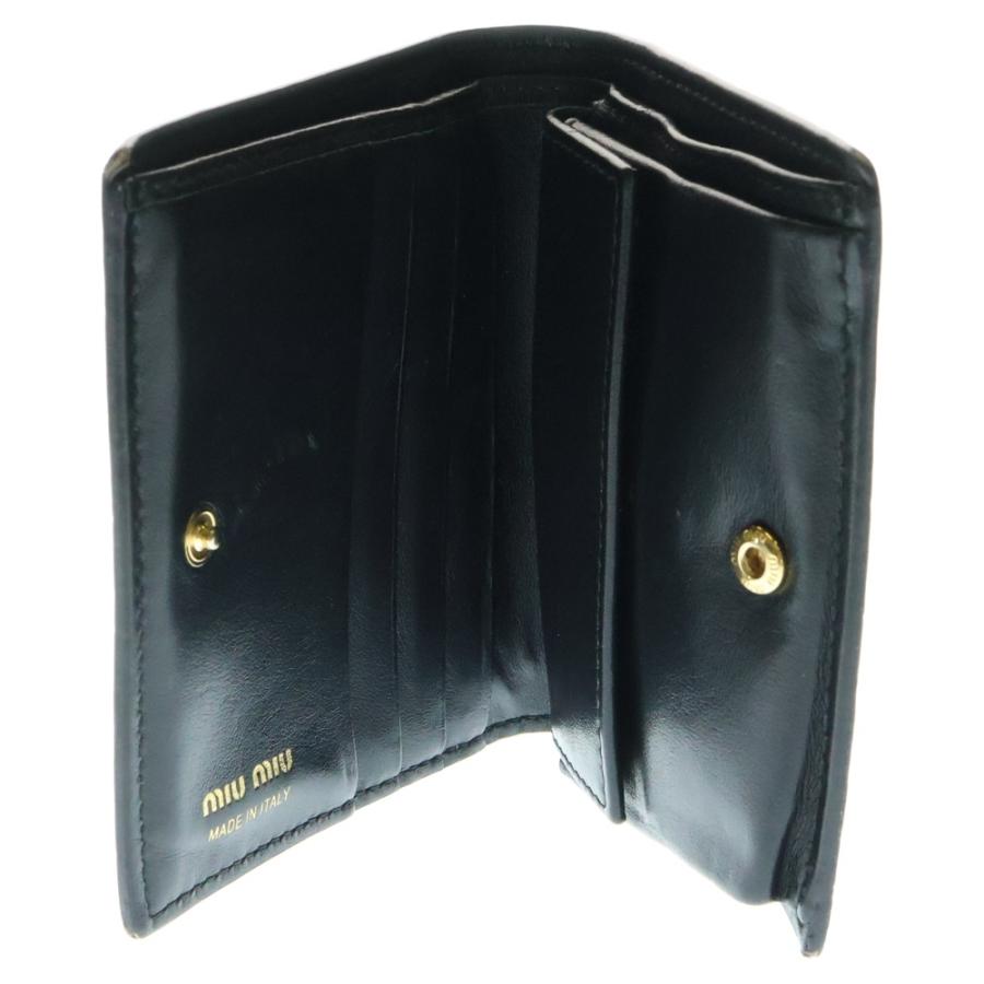 miumiu ミュウミュウ ロゴ 型押し コンパクトウォレット 二つ折り財布  