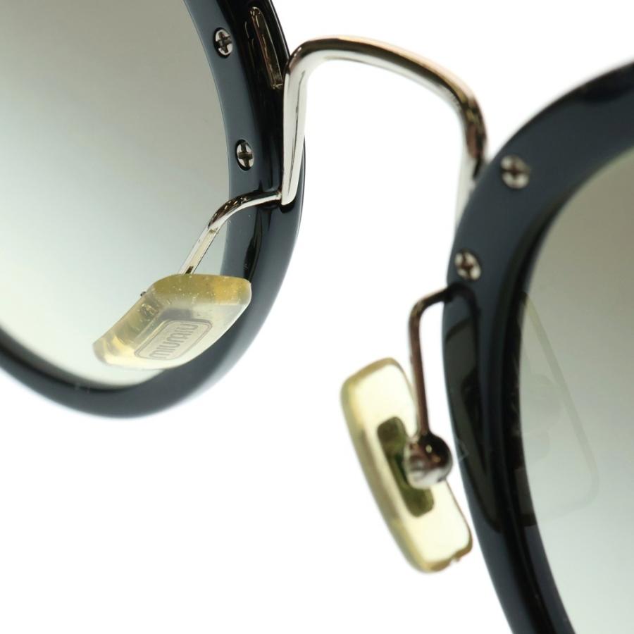 ミュウミュウ ブラック サングラス キャットアイ ≪Miu Miu≫ ロゴ プレート サングラス キャットアイフレーム 黒