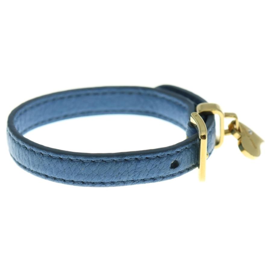 miumiu ミュウミュウ レザーバングル ブレスレット ライトブルー