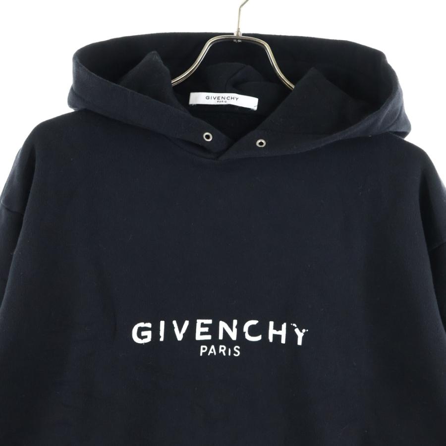 GIVENCHY（ジバンシィ） ダメージ加工ロゴプリントフーデッドプル 