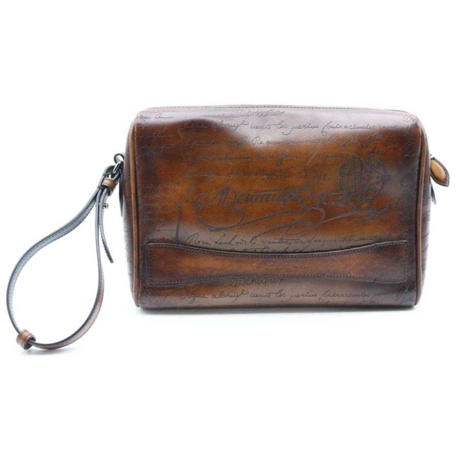 Berluti（ベルルッティ） ローズウッド スクリットレザー ポーチ