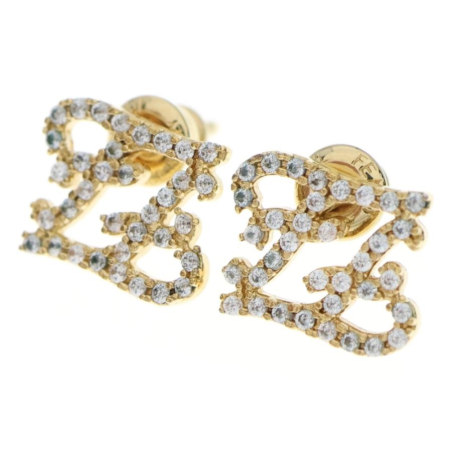 FENDI（フェンディ） FFロゴ ラインストーン ピアス ゴールド GP