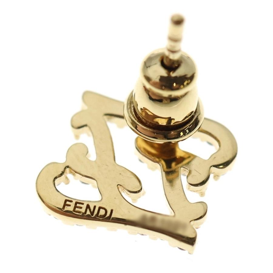 ［美品］FENDI ピアス Fロゴ ラインストーン ゴールド FENDI（フェンディ） FFロゴ ラインストーン ピアス ゴールド GP