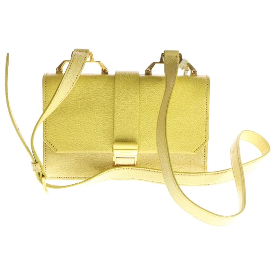 miumiu ミュウミュウ ショルダーバッグ ミニバッグ イエロー レザー