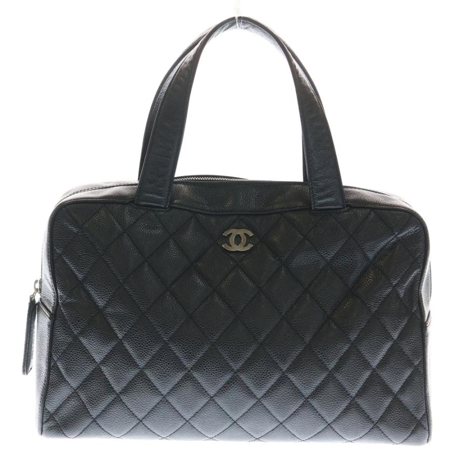 CHANEL（シャネル） マトラッセ ミニボストンバッグ ブラック キャビア