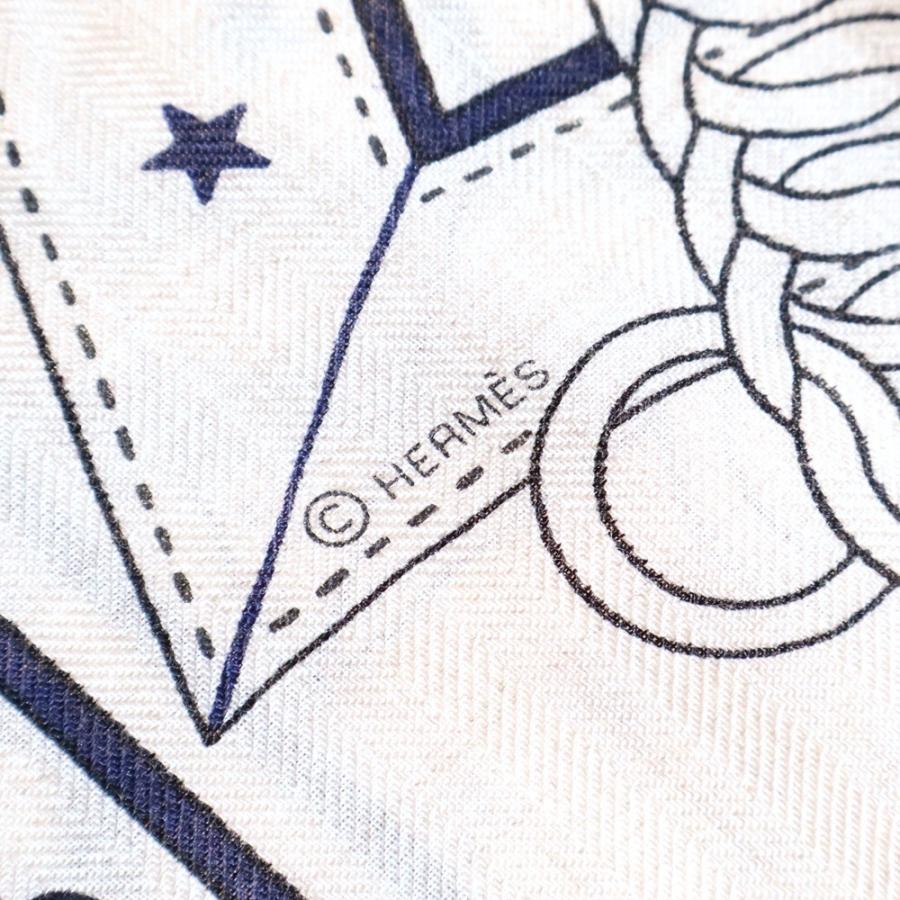 HERMES（エルメス） 23SS カレ140 朝の散歩 マリン ナチュラル