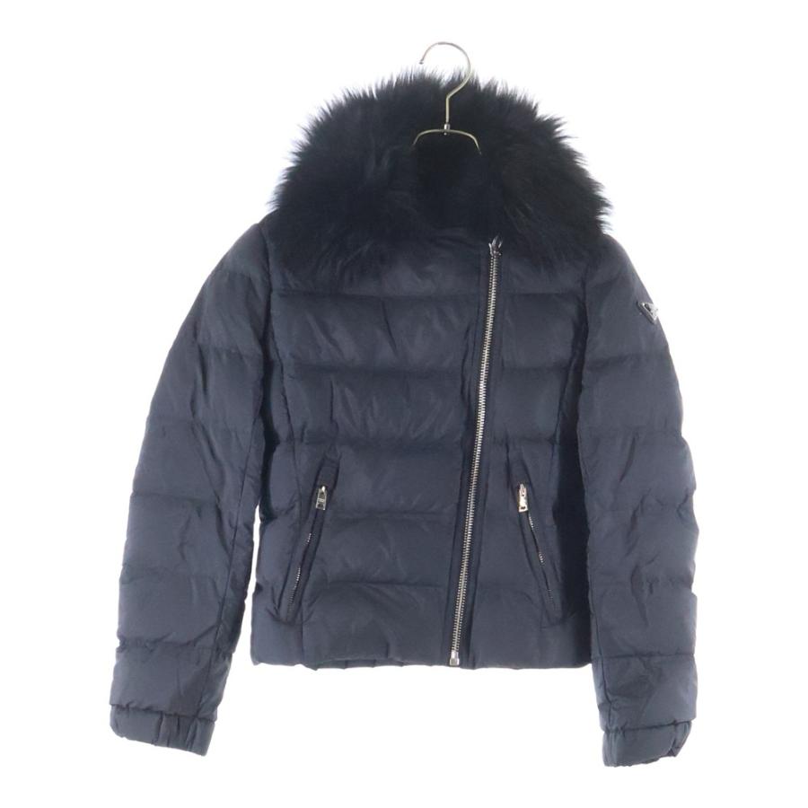 PRADA 38 ダウンジャケット ブラック トライアングルプレート PRADA（プラダ） 21AW トライアングルロゴプレート デタッチャブル