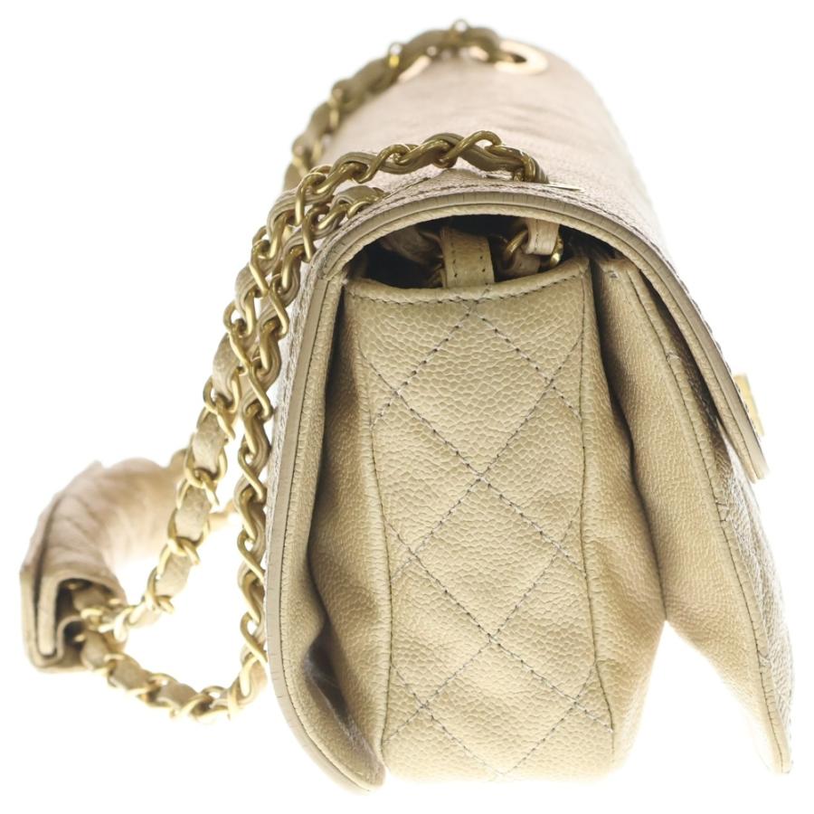 CHANEL シャネル マトラッセ 2.55 SフラップWチェーン ショルダーバッグ ハンドバッグ ベージュ ソフトキャビア ゴールド金具 CHANEL（シャネル） マトラッセ 2.55 SフラップWチェーン ショルダー