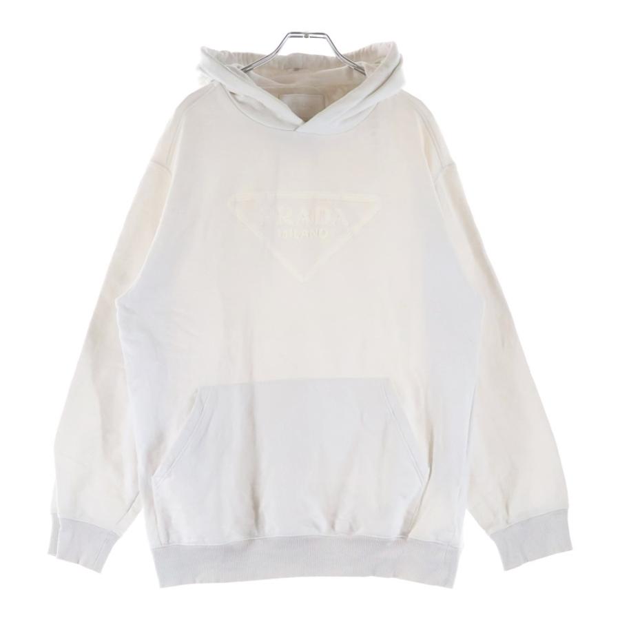 PRADA ホワイト パーカー PRADA - 美品 プラダ PRADA 2023年 スウェット パーカー ジップアップ
